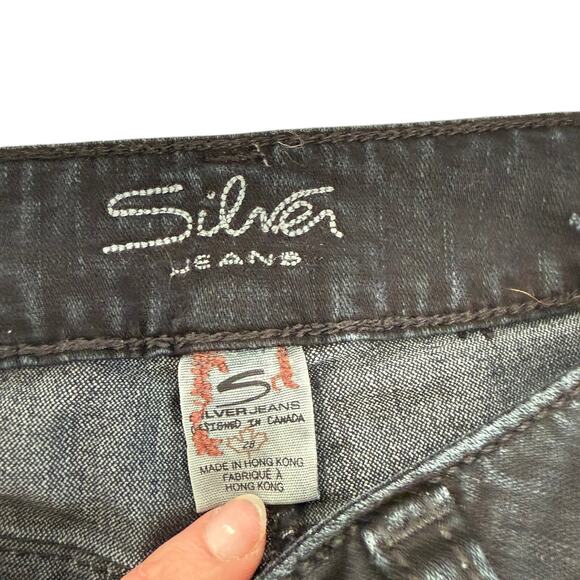 Silver Jeans Black Bootcut Jeans with Embroidered Pockets 28in 37inseam - Picture 8 of 8